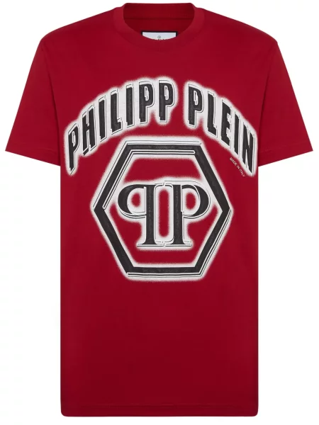 Tricou Philipp Plein cu imagine roșu