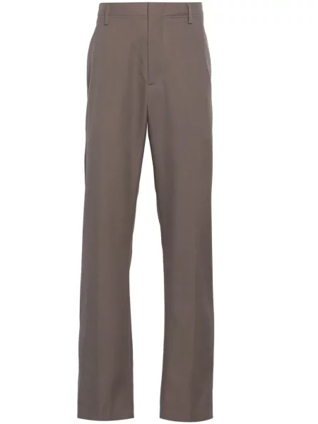 Pantaloni Nanushka de lână gri