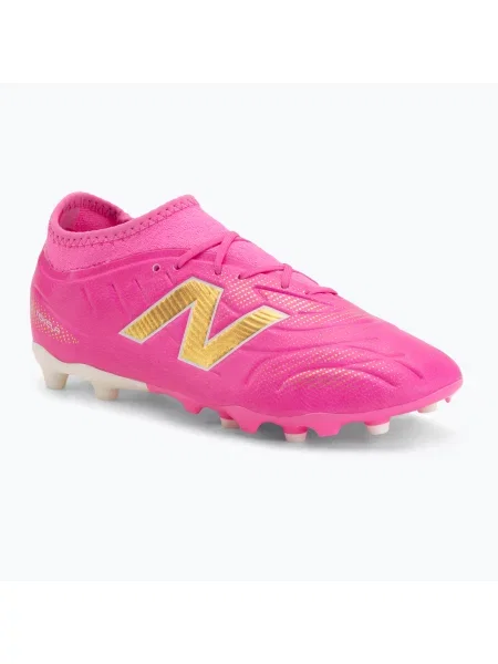 Încălțăminte de fotbal pentru copii New Balance Tekela Team V5 pink heat/metallic gold/pink satin roz