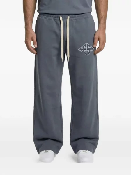 Pantaloni Exit Society cu imagine alergare gri