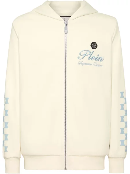 Суичър с качулка Philipp Plein бяло
