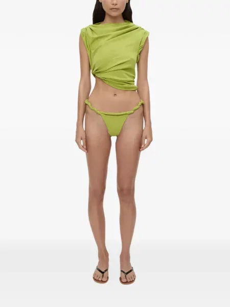 Tricou Christopher Esber asimetric drapate verde