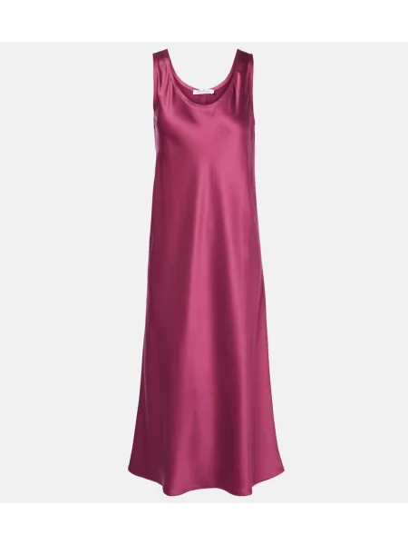 Rochie midi Max Mara din satin până la genunchi de costum roz