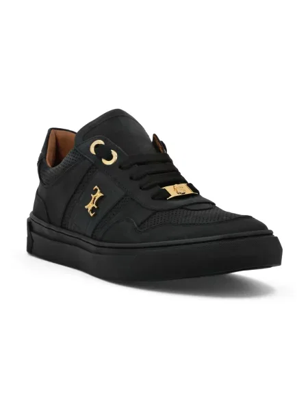 Sneakersy Billionaire skórzane z nadrukiem czarne