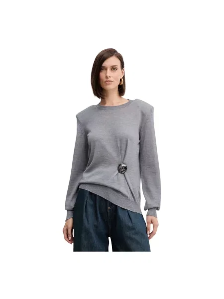 Sweter Simona Corsellini wełniany szary