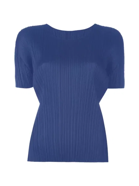 Scurt tricou Pleats Please Issey Miyake albastru
