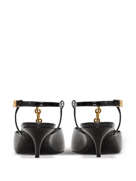 Colier Balmain din piele de lac negru