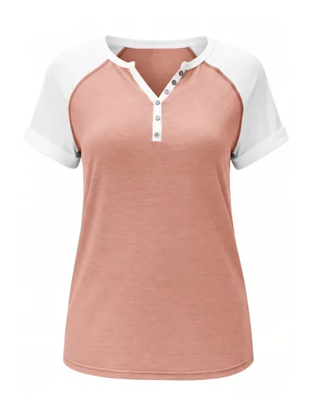 Imily Bela Tricou roz pudră alb