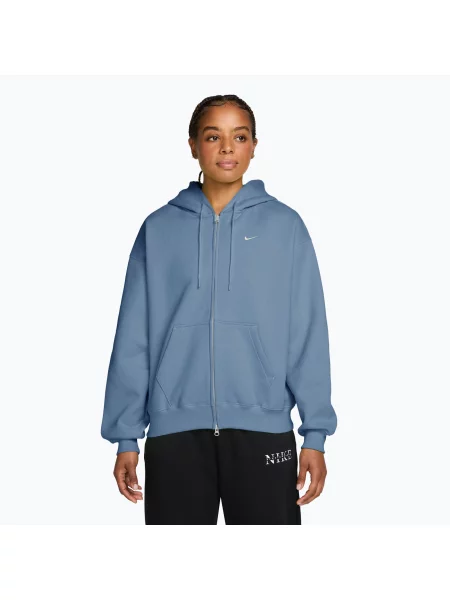 Bluză pentru femei Nike Studio Fleece Medium Weight Oversized Full Zip work blue/sail albastru
