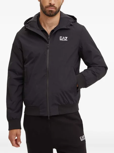 Geacă Ea7 Emporio Armani cu glugă negru