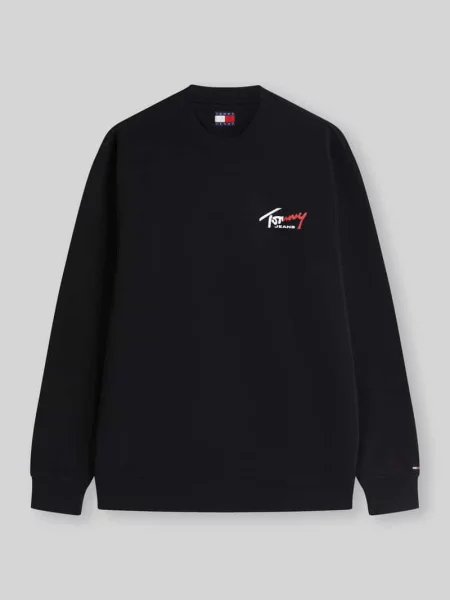 Bluza dresowa z czystej bawełny krój regular fit Tommy Jeans czarna
