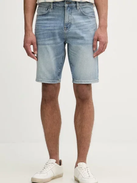 BOSS Orange kratke hlače denim modra