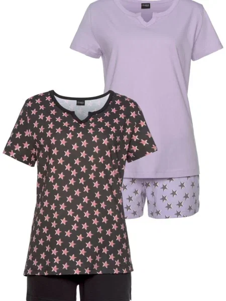 VIVANCE Kratke hlače za spanje majnica / svetlo roza črna