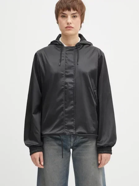 Rains geaca String W Jacket W3 de tranzitie negru