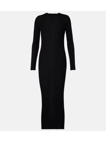 Rochie maxi Khaite de lână de costum negru