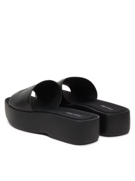 Natikače Calvin Klein Flatf Sndl Lth Mg crna