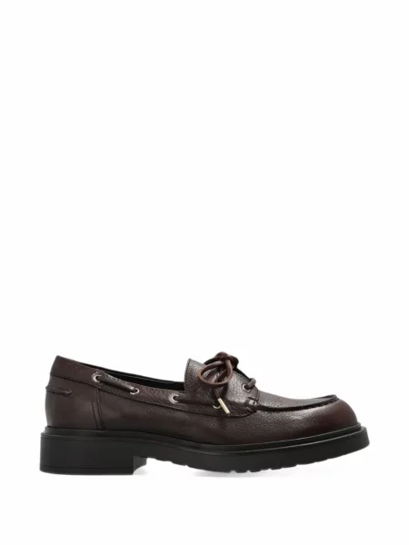 Pantofi loafer Agl cu șireturi din piele maro