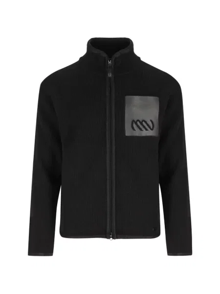 Cardigan Massimo Osti Studio tricotate cu autograf negru