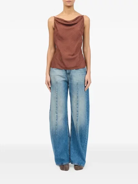 Top Mm6 Maison Margiela din jacard maro