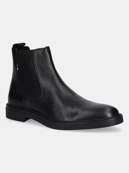 BOSS ghete chelsea de piele Calev negru