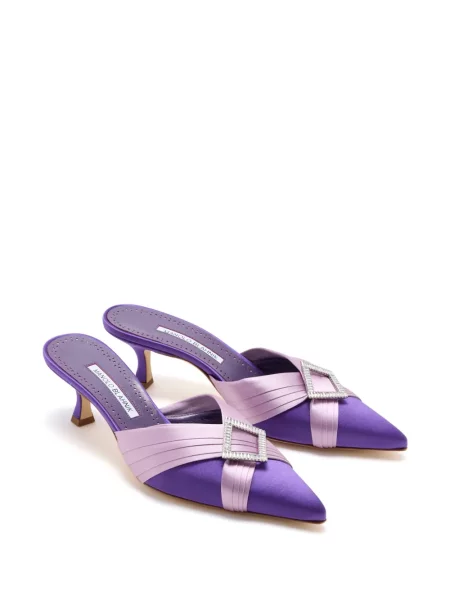 Papuci tip mules Manolo Blahnik violet