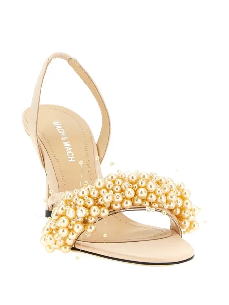 Sandale Mach & Mach cu perle din satin
