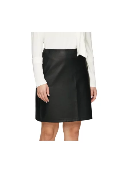 Spódnica midi S.oliver skórzana czarna