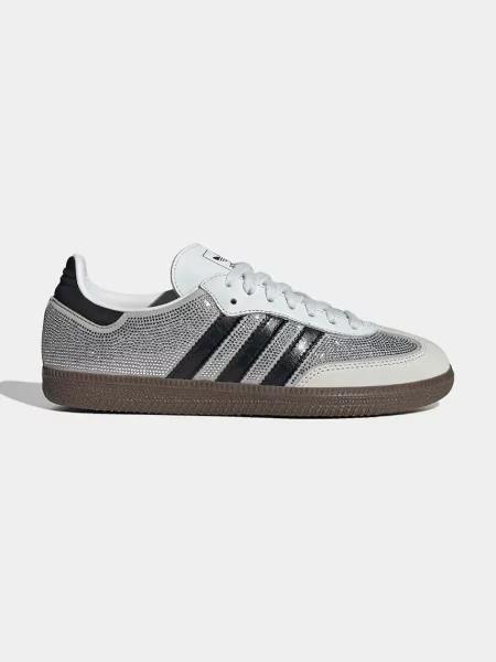 ADIDAS ORIGINALS Nizke superge Samba črna / srebrna off-bela bela