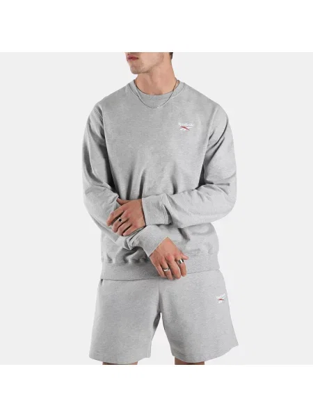 Reebok ID Small Logo Bluza z Okrągłym Dekoltem male Medium Grey Marl Size: XS szara