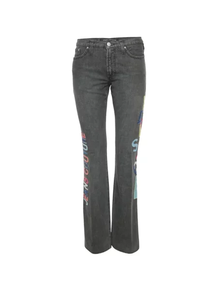 Blugi Versace Jeans Couture cu autograf gri