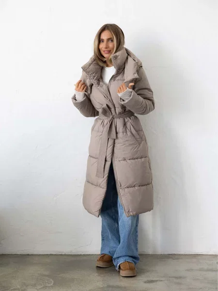 Пуховик FloveTouch сіро-бежевий бежевий