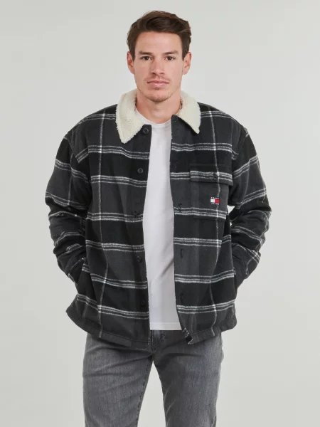 Cămașă din denim Tommy Jeans în carouri