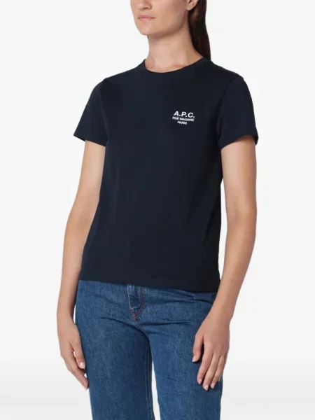 Tricou A.p.c. cu broderie albastru