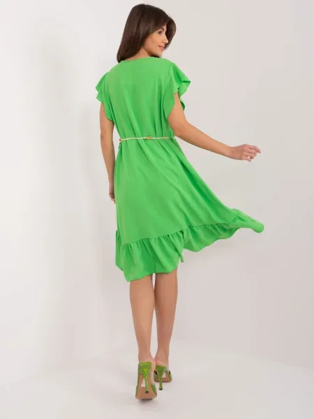 Rochie Fashionhunters cu volane de costum verde
