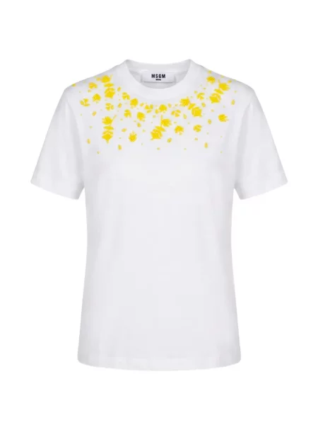 Tricou Msgm cu model floral alb