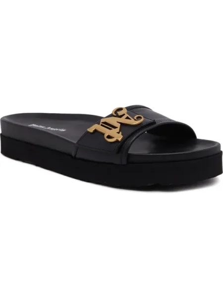 Palm Angels De piele șlapi negru