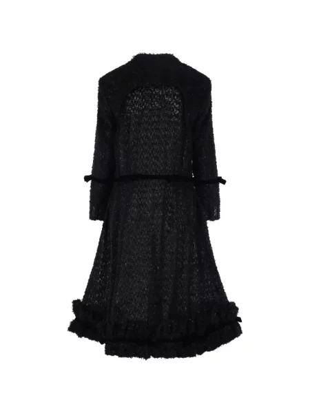 Palton Noir Kei Ninomiya cu volane negru