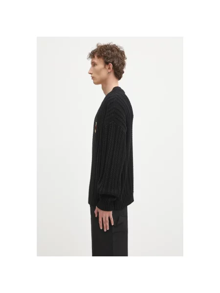 Sweter Sky High Farm z dekoltem w serek czarny