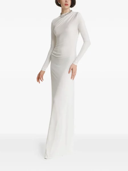 Rochie maxi 2310 Studio cu volane alb