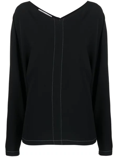 Bluză Stella Mccartney cu decolteu în V negru