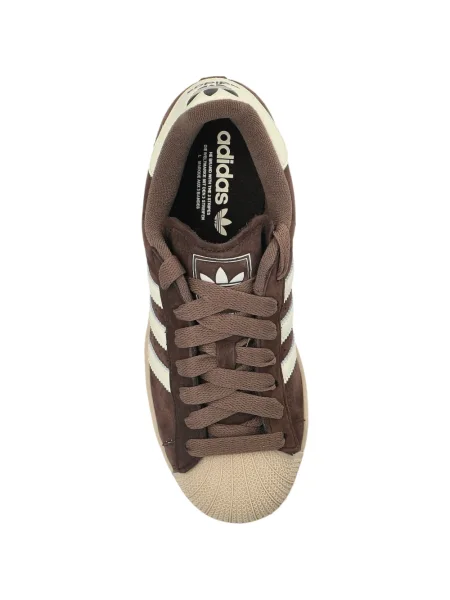 Pantaloni Adidas cu șireturi din dantelă maro