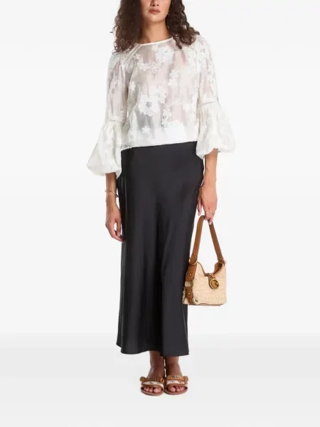 Bluză Guess cu broderie cu model floral alb