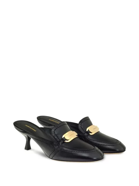 Papuci tip mules Ferragamo din piele negru