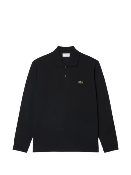Lung tricou polo Lacoste cu mâneci lungi clasic negru
