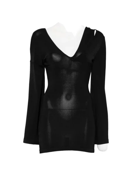 Rochie mini Aya Muse cu decolteu în V de costum mini negru
