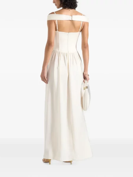Rochie maxi Manière De Voir din satin alb