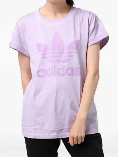 Pruhované krajkové pruhované tričko Adidas s vázáním šedé