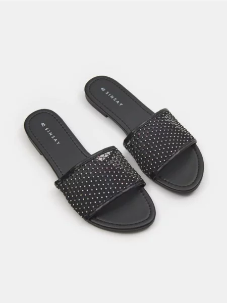 Капці з сіткою та стразами чорний