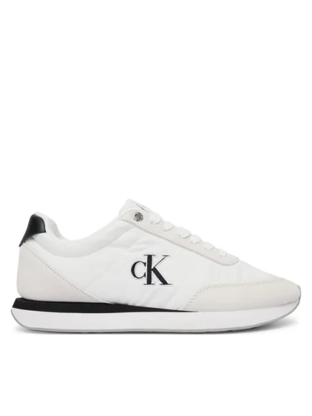 Calvin Klein Sneakersy Retro Runner Ess Mix Mat Wmn biela