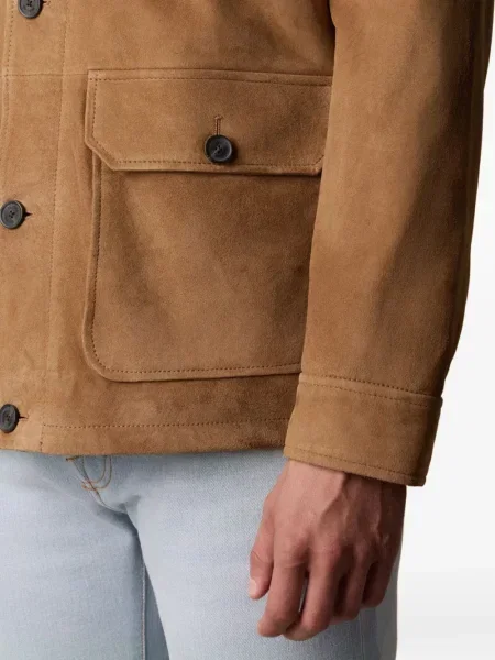 Geacă Brooks Brothers din piele de căprioară maro